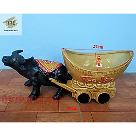Mua Chậu tượng con Trâu kéo Vàng gốm Bát Tràng