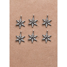 Combo 6 cái charm bạc hình bông tuyết treo - Ngọc Quý Gemstones