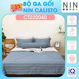 Mua NEW 2024 Bộ 3 4 món drap cotton  áo gối NIN Calisto CT220040 1m2  1m4  1m6  1m8 bọc nệm bo chun  cao cấp