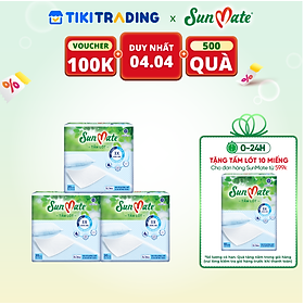 Combo 3 Tấm lót SunMate cải tiến mới 20 miếng/gói size M (45 x 70cm)