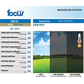 Mua Phim cách nhiệt nhà kính Hàn Quốc Focus SM20  SM35 