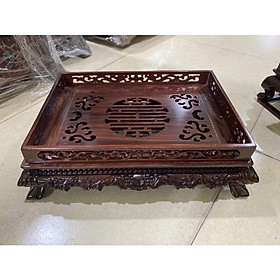 Khay trà chân quỳ gỗ cẩm sang trọng