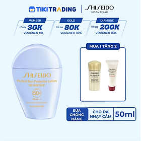 Sữa chống nắng cho da nhạy cảm Shiseido GSC Perfect Sun Protector Lotion Sensitive SPF50+ 50ml