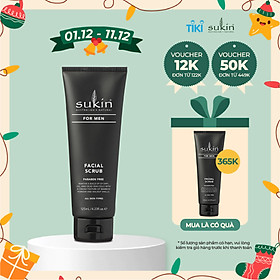 Kem tẩy tế bào chết dành cho nam Sukin For Men Facial Scrub 125ml