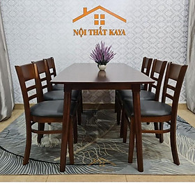 Mua Bộ bàn Lunar 6 ghế Mostar 1m6 (Tự Nhiên) Mặt bàn: chất liệu HDF lõi xanh chống ẩm chống trầy nhập khẩu Malaysia