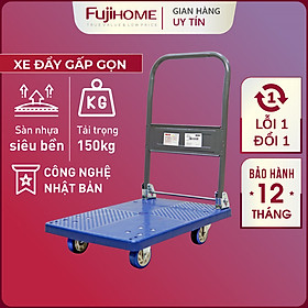 Mua Xe đẩy hàng 4 bánh gấp gọn 150kg Nhật Bản Fujihome  bánh nhựa cao cấp siêu bền chống ăn mòn  xe chở đồ kéo hàng gấp gọn đa năng platform hand truck