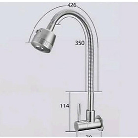 Mua Vòi Rửa Chén Lạnh Âm Tường Inox SUS 304  Cần Lò Xo Mềm.