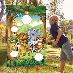 Jungle Animals Toss Game Fun Game Kit Flag for Gifts Outdoor Parent-Child