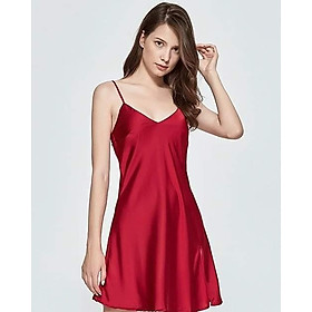 [Rose Sleepwear] Váy ngủ lụa xẻ tà sexy tặng kèm quần chíp ren gợi cảm xinh xắn