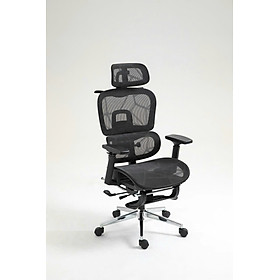 Ghế Công Thái Học Văn Phòng New Beginning NB900 – Ghế Xoay Lưng Lưới, Kèm Tựa Đầu, Tay Đa Năng - Full Màu Đen