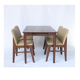 Mua Bàn ghế ăn gỗ cao su (bàn 120cm chân vuông+4 ghế obama)