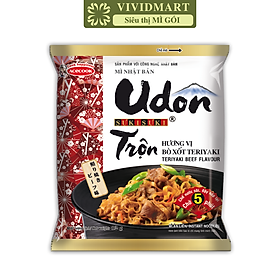 ACECOOK - Mì trộn Udon Sưkisưki hương vị Bò xốt Teriyaki, Mì Udon Sưki Sưki trộn, Mì udon Suki Acecook (82g/gói)