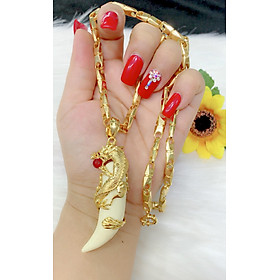 Dây chuyền nam mặt rồng ngậm ngọc mạ