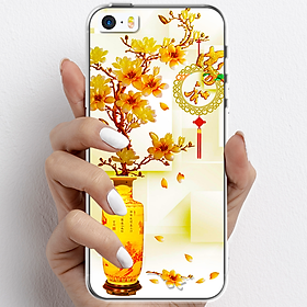Ốp lưng cho iPhone 5, iPhone SE 2016 nhựa TPU mẫu Chậu sứ vàng