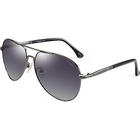 PARZIN Classic Double Beam Polarized Sunglasses Men's Textured Plate Driving Fashion Sunglasses Men 8033A Black Frame Black Gra