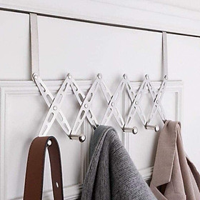 Móc treo quần áo sau cửa, móc treo đồ zic zac gắn tường bằng inox có thể co dãn gấp gọn