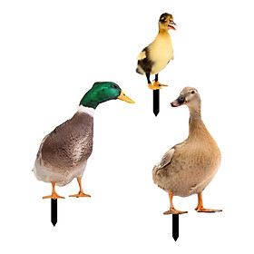 3 Pieces Duck Animal Statue Stakes Sign Garden Duck Decorations for Backyard