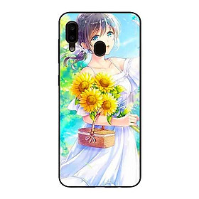Ốp Lưng in cho Samsung A20 / A30 Mẫu Nàng Váy Trắng Hướng Dương̣ - Hàng Chính Hãng