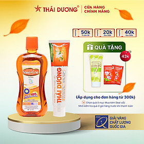 Bộ chăm sóc răng miệng toàn diện - Kem đánh răng Thái Dương 150g & Nước súc miệng Valentine 500ml