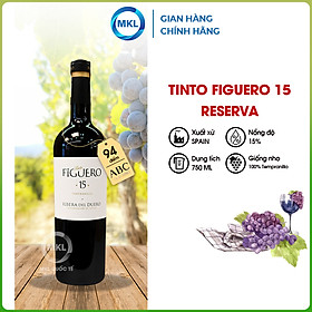 Rượu Vang Đỏ Tinto Figuero 15 Reserva 750ml 15% - Tây Ban Nha - Hàng Chính Hãng