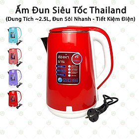 Hình ảnh (Sôi Nhanh) Ấm Bình Đun Nước Sôi Siêu Tốc KhoNCC Hàng Chính Hãng - Lõi Inox 2 Lớp Cách Nhiệt An Toàn - Dung Tích Lớn 2.5 Lít - Công Nghệ Tiết Kiệm Điện - KLM-ADSTTL-2L5D (Nhiều Màu - ngẫu nhiên)