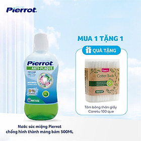 [TẶNG 1 HỘP BÔNG TĂM CARE4U ] Nước súc miệng chống hình thành mảng bám Pierrot 500ml