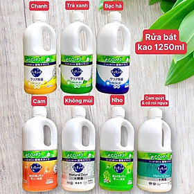 Nước rửa chén diệt khuẩn KAO Kyukyutto Clear 1380mL nội địa Nhật - Hương bưởi