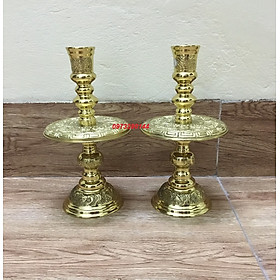 Mua Cặp Chân Nến đồng vàng nguyên chất cao 25cm