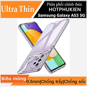 Ốp lưng silicon dẻo cho Samsung Galaxy A53 5G trong suốt mỏng 0.6mm hiệu Ultra Thin độ trong tuyệt đối chống trầy xước - Hàng nhập khẩu