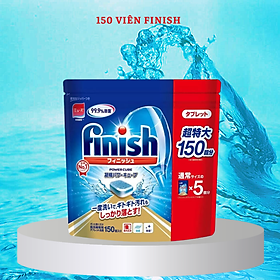 Viên rửa bát Finish Nhật bản 150 viên - Viên finish power cube 150v dùng cho máy rửa bát chén loại nhỏ từ 6 - 8 - 9 -10 bộ bát đĩa