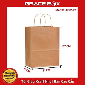 Mua Túi Giấy Kraft Nhật Bản Cao Cấp - Màu Nâu - 27x21x11cm