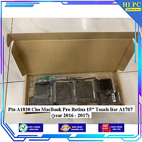 Pin A1820 Cho MacBook Pro Retina 15'' Touch Bar A1707 (year 2016 - 2017) - Hàng Nhập Khẩu 