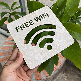 Bảng Gỗ Decor Free Wifi trang trí quán Cafe Homestay