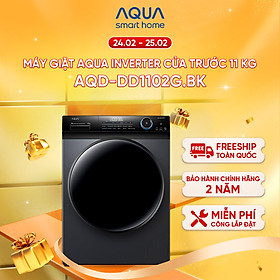 Mua Máy giặt Aqua Inverter 11kg AQD-DD1102G.BK lồng ngang - Freeship toàn quốc - Hỗ trợ lắp đặt - Hàng chính hãng