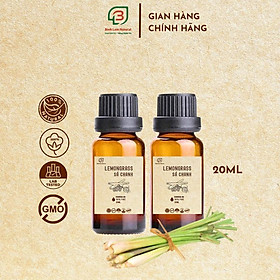 Combo 02 Tinh dầu sả chanh nguyên chất giải cảm, kháng khuẩn, đuổi muỗi Bình Lam Natural 20ml