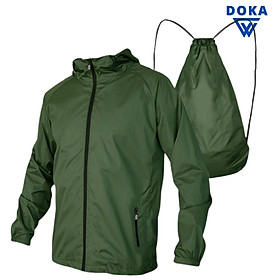 Áo khoác nam, Áo khoác dù nam có túi trong có thể chuyển đổi thành balo tiện lợi phong cách thời trang Doka PSAK32