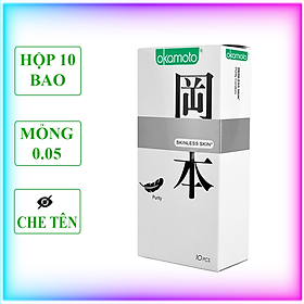 Bao Cao Su Okamoto Skinless Skin Purity Siêu Mỏng Tinh Khiết Hộp 10 Chiếc