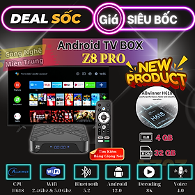 Mua Android Tivi Box Z8 Pro - Ram 4G/32G - Bluetooth - Netflix - Remote Tìm Kiếm Giọng Nói - Hàng Nhập Khẩu