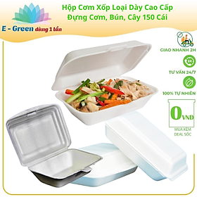 Lốc 10-50- 00 Hộp Xốp Đựng Cơm 19x13x7cm Loại Dày Cao Cấp Tiện Lợi An Toàn Vệ Sinh