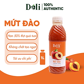 Mứt đào pha chế Déli - chai 1L