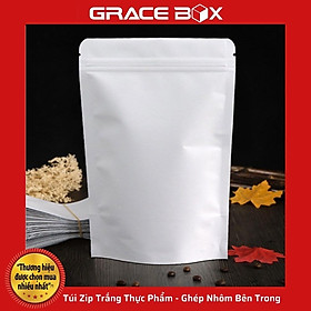 Mua Túi Zip Trắng Thực Phẩm - Ghép Nhôm Bên Trong Bảo Vệ Thực Phẩm Chống Mốc - Siêu Thị Bao Bì Grace Box