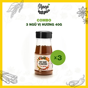 Combo 3 hũ ngũ vị hương Vipep 40gr chuẩn gia vị ướp thịt