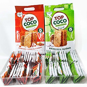 Bánh dừa nướng Topcoco -Túi cực đại Cao cấp 250g - Bánh ăn vặt - Quà biếu sang trọng