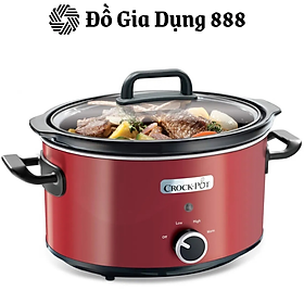 Nồi Nấu Chậm CROCK POT Màu Đỏ, Nồi Kho Cá, Nồi Ninh Xương, Cháo, Dung tTích 3.5L, Chất Liệu Gốm KERAMI, Công Nghệ SCHONGAR, Kèm 3 Dụng Cụ Nấu Ăn, 3 Mức Độ, Thiết Kế Thanh Lịch, Nhập Khẩu Đức, Bảo Hành 12 Tháng