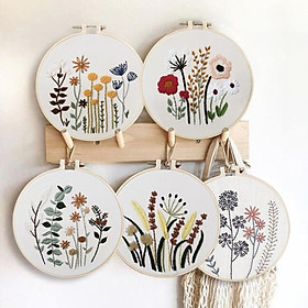 1 Set Embrodiery Starter Kits with Basic Tools DIY Needlework Gift A