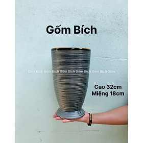 Mua Bình Hoa Lọ Hoa Gốm Dáng Ly Miệng Rộng Gốm Sứ Bát Tràng - Gốm Bích