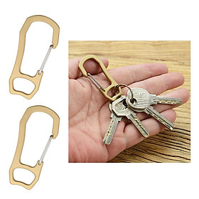 2pcs Brass Anti-Lost Keychain Carabiner Mutil Function Home Tool with Wiregate for Camping Hiking Backpacking Outdoor Sports