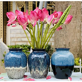 Mua Bính cắm hoa dáng vò loe  men hỏa biến chảy.