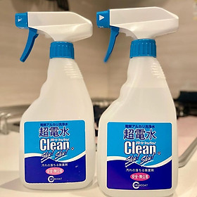 (Combo) 2 Chai xịt nước ion kiềm Clean Shu! Shu! 500mL Tẩy rửa, Khử khuẩn, Khử mùi bề mặt gia dụng, đồ chơi từ Nhật Bản