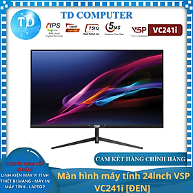 Mua Màn hình máy tính 24inch VSP VC241i  ĐEN  (23.8  IPS FHD 75Hz  HDMI+VGA) - Hàng chính hãng TECH VISION phân phối